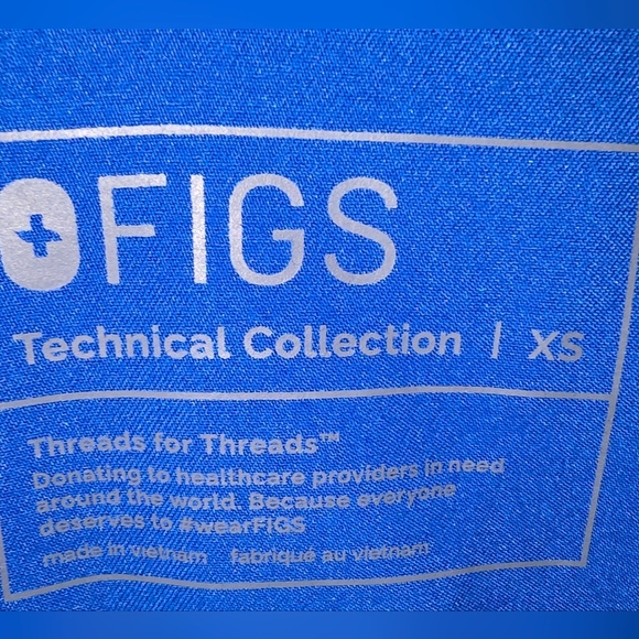 FIGS Bright Blue Scrub Top Stretch Women's XS - Picture 4 of 5